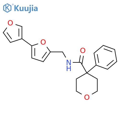 N-({2,3'-bifuran-5-yl}methyl)-4-phenyloxane-4-carboxamide structure