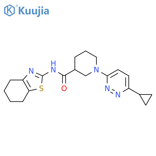 1-(6-cyclopropylpyridazin-3-yl)-N-(4,5,6,7-tetrahydro-1,3-benzothiazol-2-yl)piperidine-3-carboxamide structure