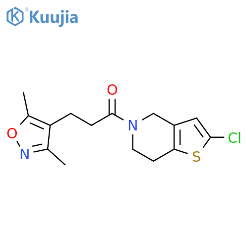 1-{2-chloro-4H,5H,6H,7H-thieno3,2-cpyridin-5-yl}-3-(3,5-dimethyl-1,2-oxazol-4-yl)propan-1-one structure