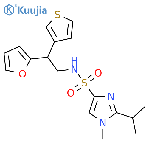 N-[2-(furan-2-yl)-2-(thiophen-3-yl)ethyl]-1-methyl-2-(propan-2-yl)-1H-imidazole-4-sulfonamide structure