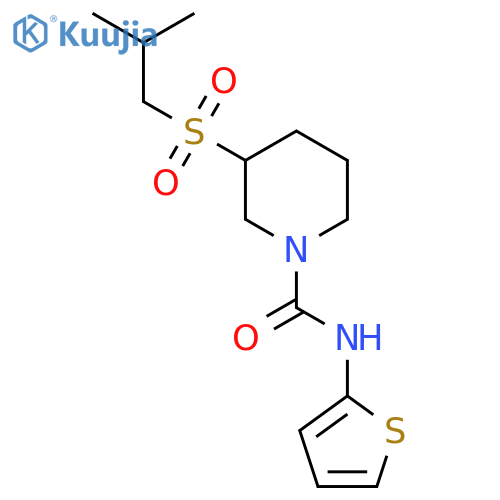 3-(2-methylpropanesulfonyl)-N-(thiophen-2-yl)piperidine-1-carboxamide structure