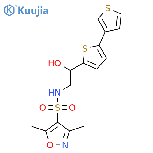N-(2-{2,3'-bithiophene-5-yl}-2-hydroxyethyl)-3,5-dimethyl-1,2-oxazole-4-sulfonamide structure