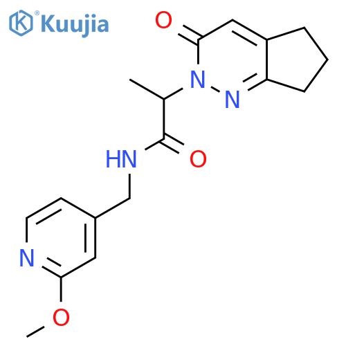 N-(2-methoxypyridin-4-yl)methyl-2-{3-oxo-2H,3H,5H,6H,7H-cyclopentacpyridazin-2-yl}propanamide structure