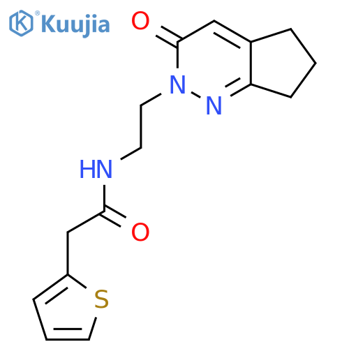 N-(2-{3-oxo-2H,3H,5H,6H,7H-cyclopentacpyridazin-2-yl}ethyl)-2-(thiophen-2-yl)acetamide structure