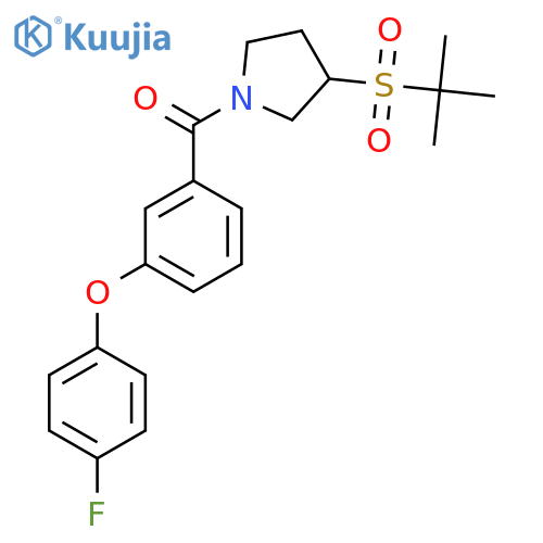 1-3-(4-fluorophenoxy)benzoyl-3-(2-methylpropane-2-sulfonyl)pyrrolidine structure