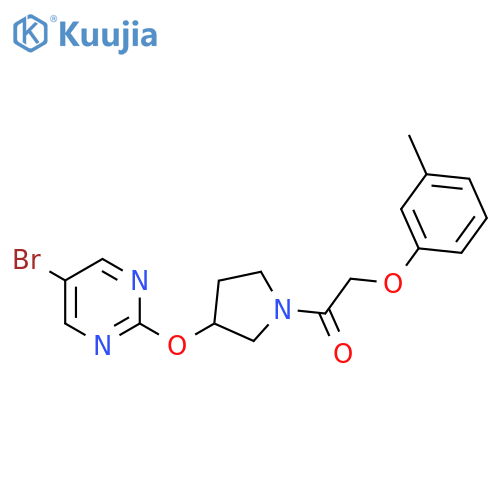 1-{3-[(5-Bromopyrimidin-2-yl)oxy]pyrrolidin-1-yl}-2-(3-methylphenoxy)ethan-1-one structure