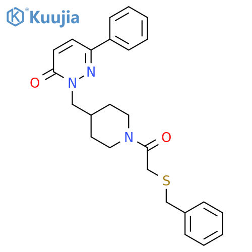 2-({1-2-(benzylsulfanyl)acetylpiperidin-4-yl}methyl)-6-phenyl-2,3-dihydropyridazin-3-one structure