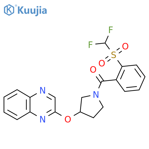2-{[1-(2-Difluoromethanesulfonylbenzoyl)pyrrolidin-3-yl]oxy}quinoxaline structure