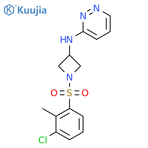 N-1-(3-chloro-2-methylbenzenesulfonyl)azetidin-3-ylpyridazin-3-amine structure
