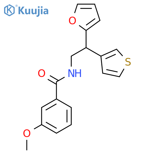 N-[2-(furan-2-yl)-2-(thiophen-3-yl)ethyl]-3-methoxybenzamide structure