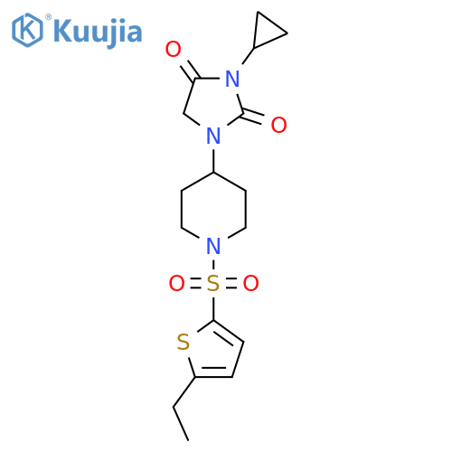 3-cyclopropyl-1-{1-(5-ethylthiophen-2-yl)sulfonylpiperidin-4-yl}imidazolidine-2,4-dione structure