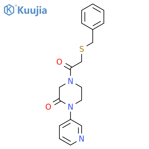 4-[2-(Benzylsulfanyl)acetyl]-1-(pyridin-3-yl)piperazin-2-one structure