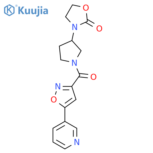 3-{1-[5-(Pyridin-3-yl)-1,2-oxazole-3-carbonyl]pyrrolidin-3-yl}-1,3-oxazolidin-2-one structure