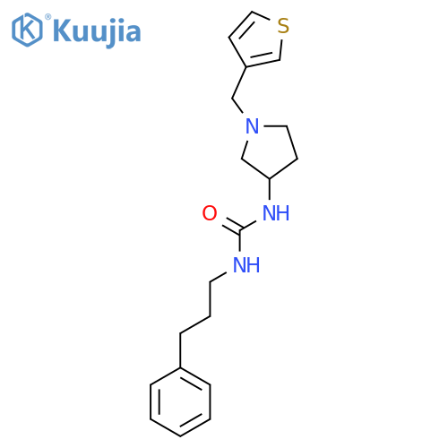 1-(3-Phenylpropyl)-3-{1-[(thiophen-3-yl)methyl]pyrrolidin-3-yl}urea structure