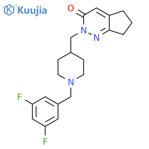 2-({1-[(3,5-difluorophenyl)methyl]piperidin-4-yl}methyl)-2H,3H,5H,6H,7H-cyclopenta[c]pyridazin-3-one structure