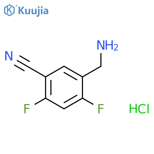 5-(aminomethyl)-2,4-difluorobenzonitrile hydrochloride structure