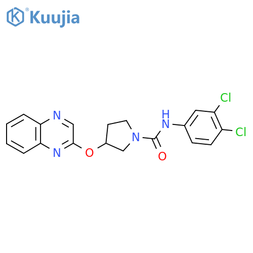 N-(3,4-dichlorophenyl)-3-(quinoxalin-2-yloxy)pyrrolidine-1-carboxamide structure