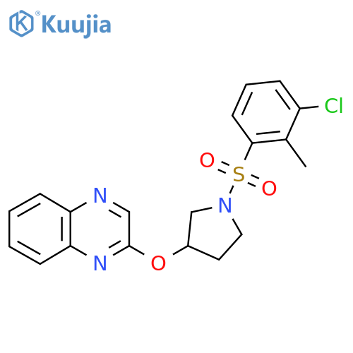 2-{[1-(3-Chloro-2-methylbenzenesulfonyl)pyrrolidin-3-yl]oxy}quinoxaline structure