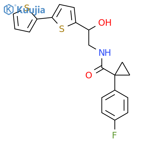 N-(2-{2,2'-bithiophene-5-yl}-2-hydroxyethyl)-1-(4-fluorophenyl)cyclopropane-1-carboxamide structure