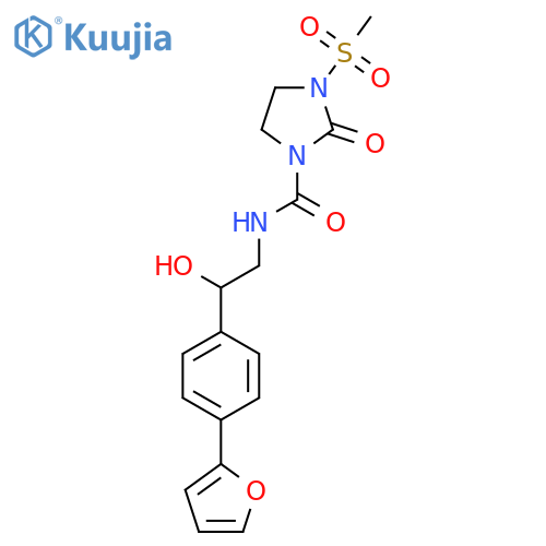 N-{2-4-(furan-2-yl)phenyl-2-hydroxyethyl}-3-methanesulfonyl-2-oxoimidazolidine-1-carboxamide structure