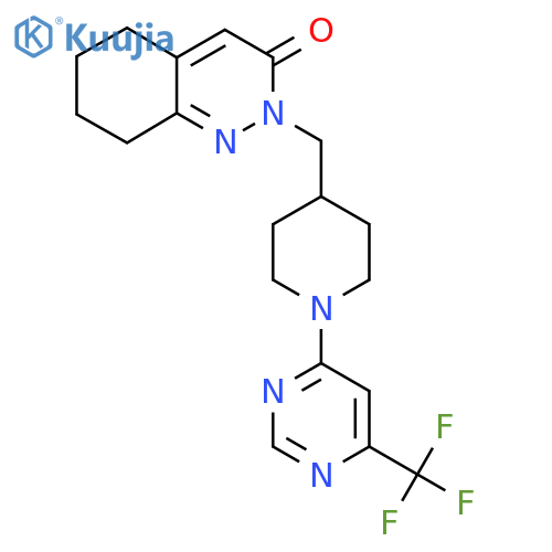 2-({1-[6-(Trifluoromethyl)pyrimidin-4-yl]piperidin-4-yl}methyl)-2,3,5,6,7,8-hexahydrocinnolin-3-one structure