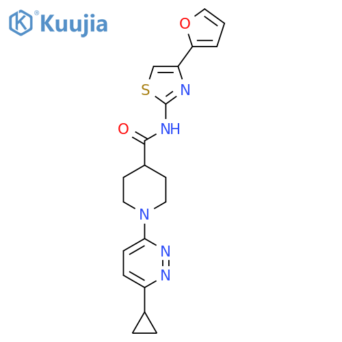 1-(6-cyclopropylpyridazin-3-yl)-N-[4-(furan-2-yl)-1,3-thiazol-2-yl]piperidine-4-carboxamide structure
