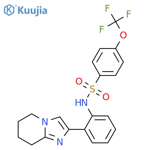 N-(2-{5H,6H,7H,8H-imidazo1,2-apyridin-2-yl}phenyl)-4-(trifluoromethoxy)benzene-1-sulfonamide structure