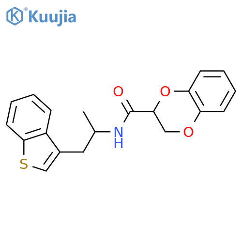 N-[1-(1-benzothiophen-3-yl)propan-2-yl]-2,3-dihydro-1,4-benzodioxine-2-carboxamide structure