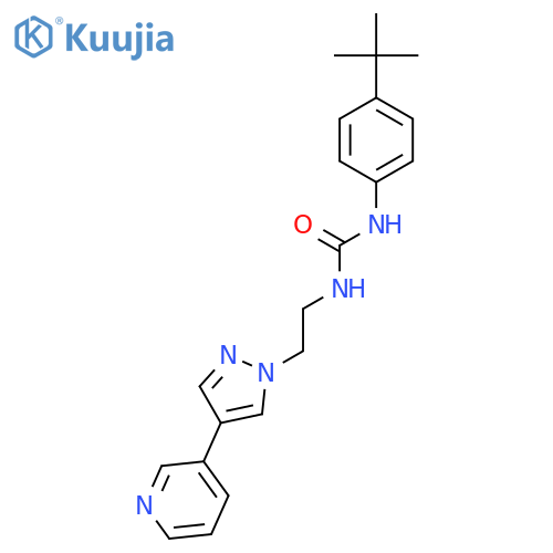 1-(4-tert-butylphenyl)-3-{2-4-(pyridin-3-yl)-1H-pyrazol-1-ylethyl}urea structure