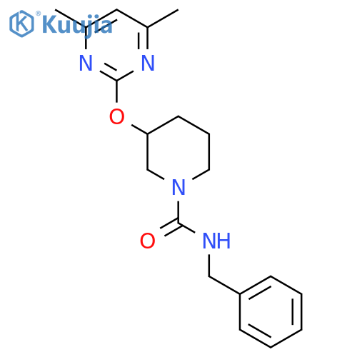 N-benzyl-3-[(4,6-dimethylpyrimidin-2-yl)oxy]piperidine-1-carboxamide structure