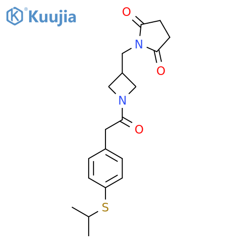 1-(1-{2-4-(propan-2-ylsulfanyl)phenylacetyl}azetidin-3-yl)methylpyrrolidine-2,5-dione structure