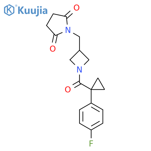 1-({1-1-(4-fluorophenyl)cyclopropanecarbonylazetidin-3-yl}methyl)pyrrolidine-2,5-dione structure