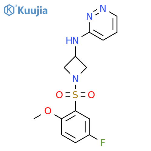 N-1-(5-fluoro-2-methoxybenzenesulfonyl)azetidin-3-ylpyridazin-3-amine structure