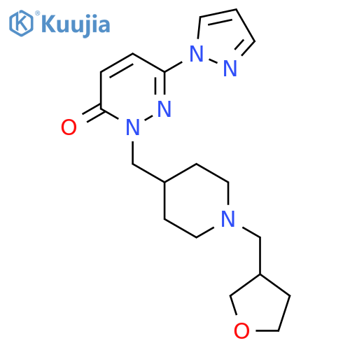 2-({1-[(oxolan-3-yl)methyl]piperidin-4-yl}methyl)-6-(1H-pyrazol-1-yl)-2,3-dihydropyridazin-3-one structure