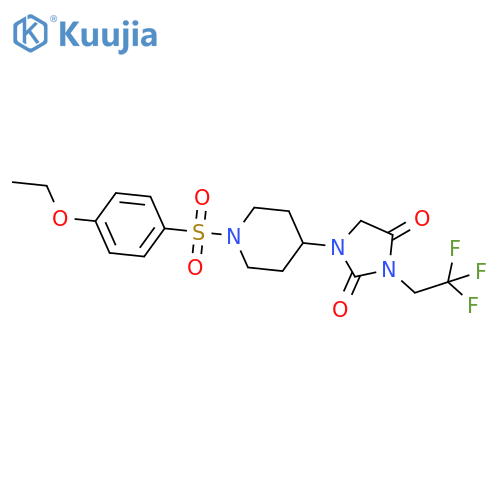 1-1-(4-ethoxybenzenesulfonyl)piperidin-4-yl-3-(2,2,2-trifluoroethyl)imidazolidine-2,4-dione structure