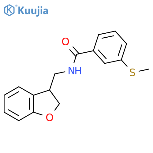 N-[(2,3-dihydro-1-benzofuran-3-yl)methyl]-3-(methylsulfanyl)benzamide structure