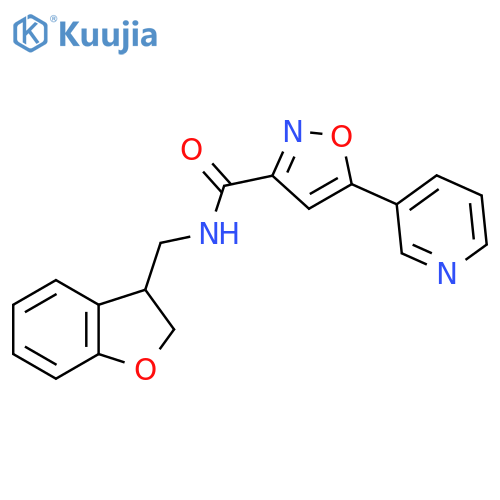 N-[(2,3-dihydro-1-benzofuran-3-yl)methyl]-5-(pyridin-3-yl)-1,2-oxazole-3-carboxamide structure