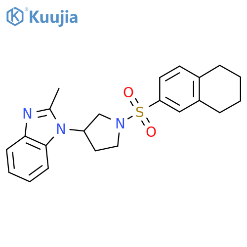 2-methyl-1-[1-(5,6,7,8-tetrahydronaphthalene-2-sulfonyl)pyrrolidin-3-yl]-1H-1,3-benzodiazole structure