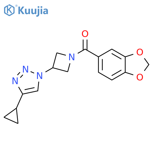 1-1-(2H-1,3-benzodioxole-5-carbonyl)azetidin-3-yl-4-cyclopropyl-1H-1,2,3-triazole structure