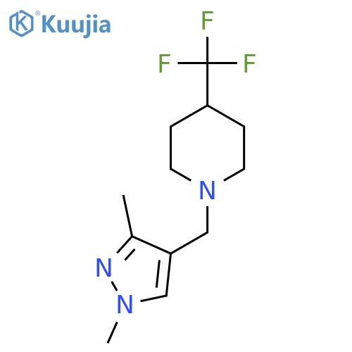 1-[(1,3-dimethyl-1H-pyrazol-4-yl)methyl]-4-(trifluoromethyl)piperidine structure