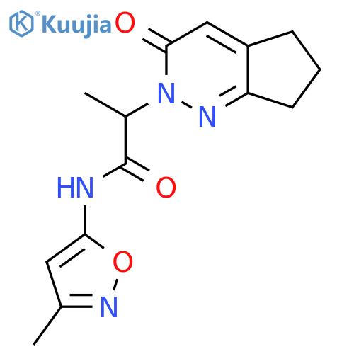 N-(3-methyl-1,2-oxazol-5-yl)-2-{3-oxo-2H,3H,5H,6H,7H-cyclopentacpyridazin-2-yl}propanamide structure