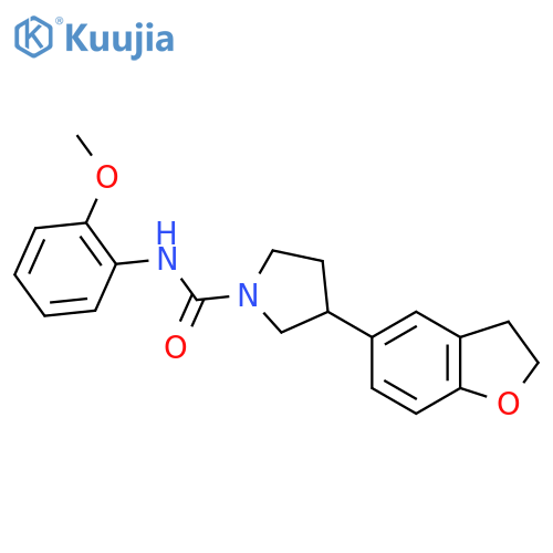 3-(2,3-dihydro-1-benzofuran-5-yl)-N-(2-methoxyphenyl)pyrrolidine-1-carboxamide structure