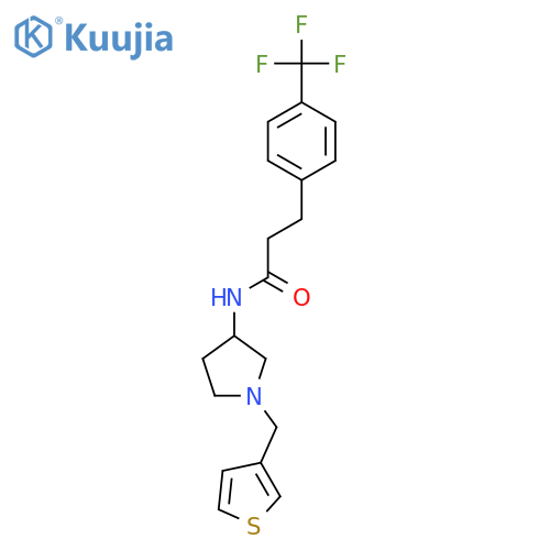 N-{1-[(thiophen-3-yl)methyl]pyrrolidin-3-yl}-3-[4-(trifluoromethyl)phenyl]propanamide structure