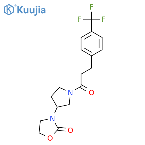 3-(1-{3-[4-(Trifluoromethyl)phenyl]propanoyl}pyrrolidin-3-yl)-1,3-oxazolidin-2-one structure