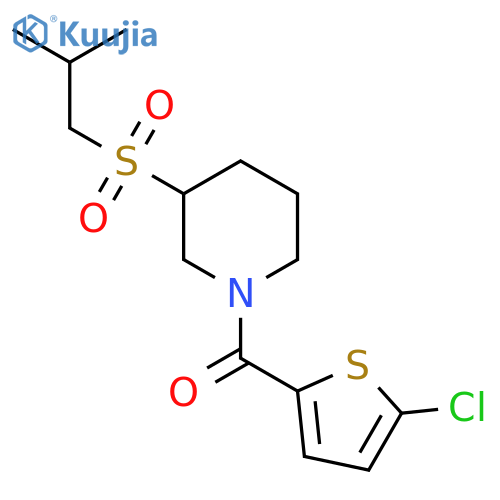 1-(5-chlorothiophene-2-carbonyl)-3-(2-methylpropanesulfonyl)piperidine structure