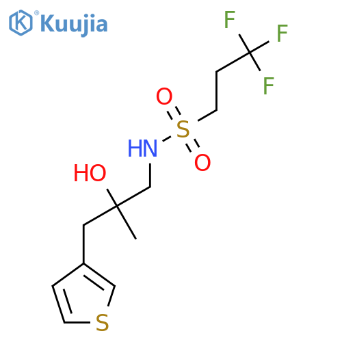 3,3,3-trifluoro-N-[2-hydroxy-2-methyl-3-(thiophen-3-yl)propyl]propane-1-sulfonamide structure