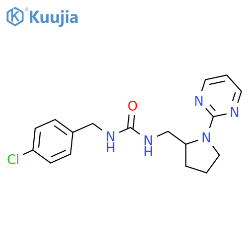 1-[(4-Chlorophenyl)methyl]-3-{[1-(pyrimidin-2-yl)pyrrolidin-2-yl]methyl}urea structure