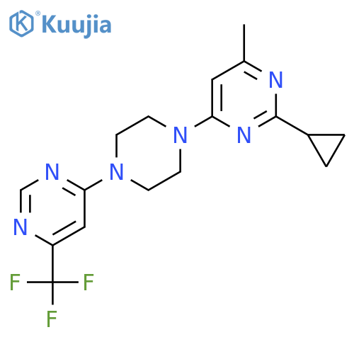 2-Cyclopropyl-4-methyl-6-{4-[6-(trifluoromethyl)pyrimidin-4-yl]piperazin-1-yl}pyrimidine structure
