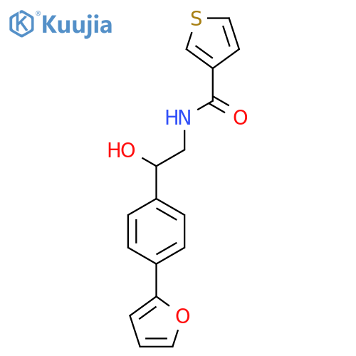 N-{2-4-(furan-2-yl)phenyl-2-hydroxyethyl}thiophene-3-carboxamide structure