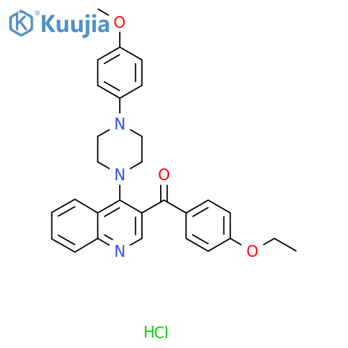 3-(4-ethoxybenzoyl)-4-4-(4-methoxyphenyl)piperazin-1-ylquinoline hydrochloride structure